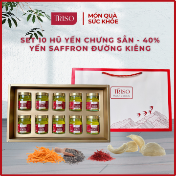 SET 10 Hũ Yến Chưng Saffron Đường Kiêng [40% Yến]