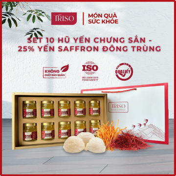 SET 10 Hũ Yến Chưng Saffron Đông Trùng Hạ Thảo [25% Yến]