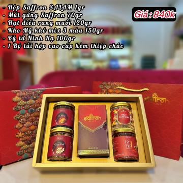 HỘP QUÀ BA TƯ #1 [Saffron SALAM + 4 loại mứt hạt]