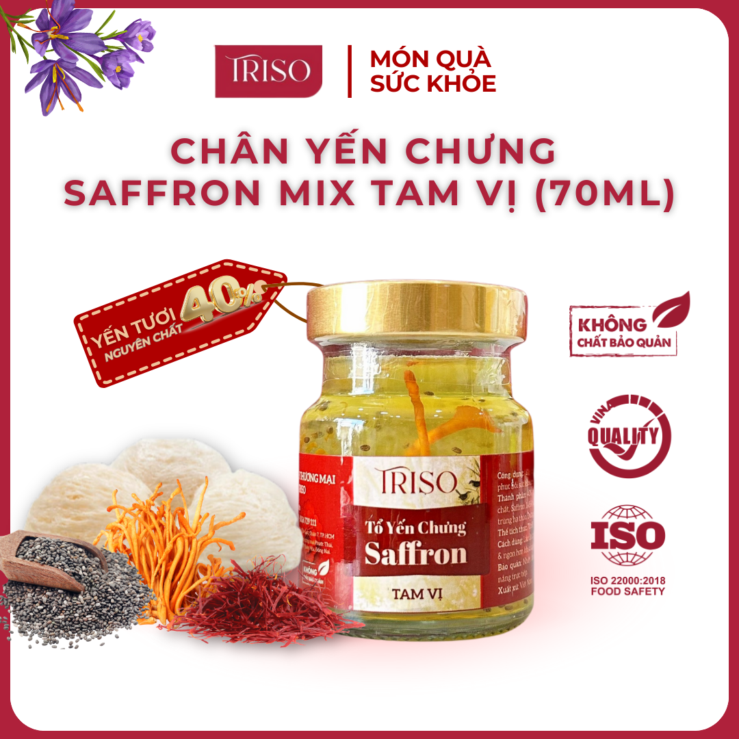 Yến chưng saffron mix tam vị {40% yến}