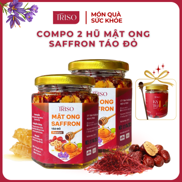 COMPO 2 HŨ MẬT ONG SAFFRON TÁO ĐỎ 180ML