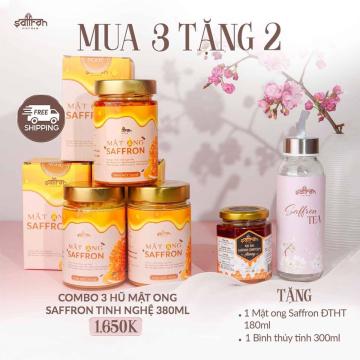 Compo 3 hũ MẬT ONG SAFFRON TINH BỘT NGHỆ 360ML