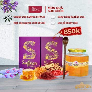 (Compo ngâm sẵn 500ml) Mật ong ngâm saffron SHYAM 2gr