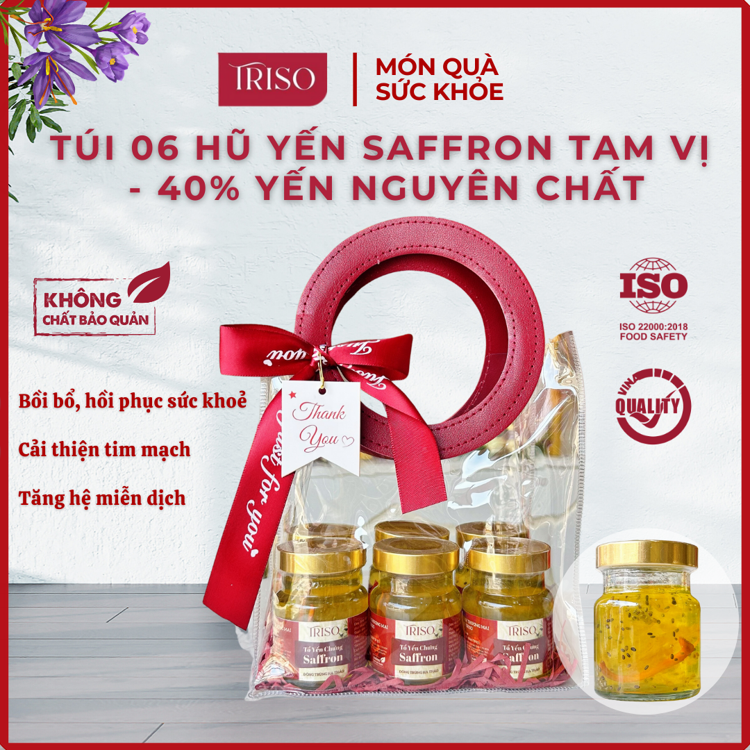 Set 6 Hũ yến chưng Saffron mix tam vị { 40% yến }