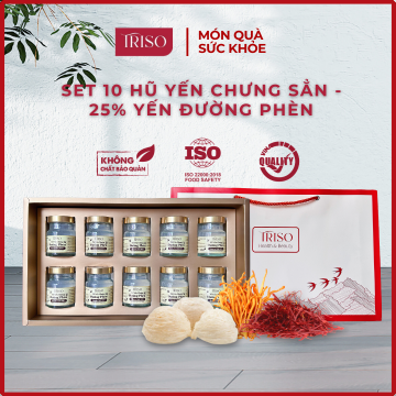Set 10 hũ yến chưng đường phèn { 25% yến }