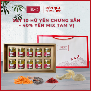 Set 10 hũ yến chưng saffron mix Tam vị { 40% yến }