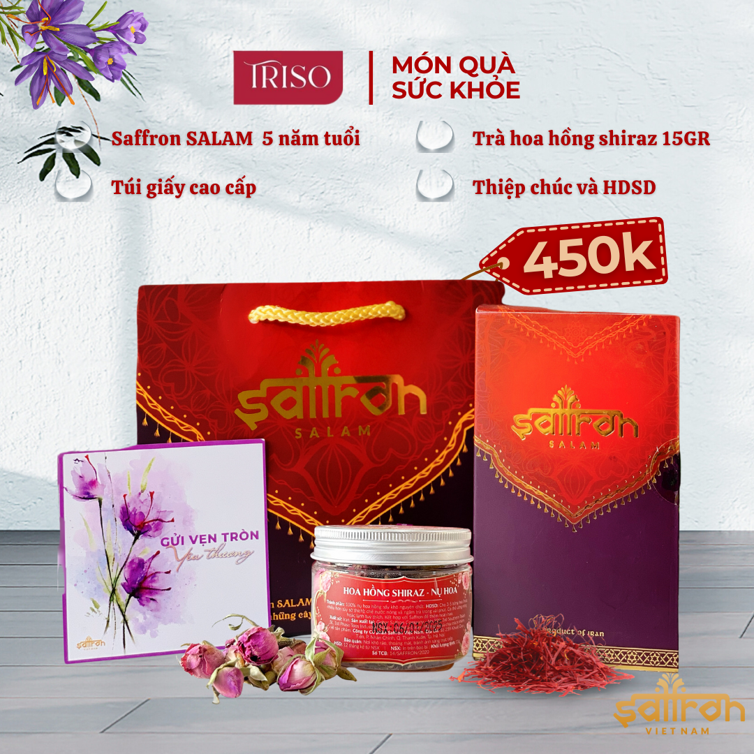 SAFFRON SALAM hộp 1GR {Tặng trà hoa hồng shiraz}