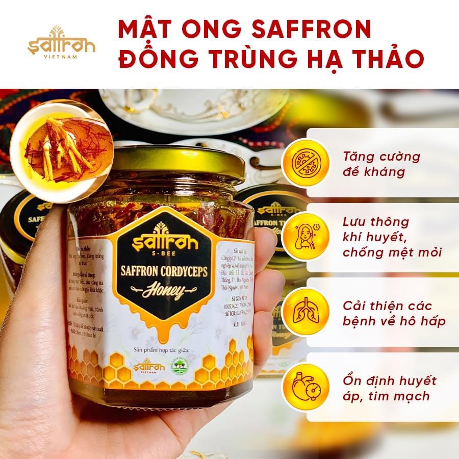 Mật ong saffron đông trùng hạ thảo 180ml